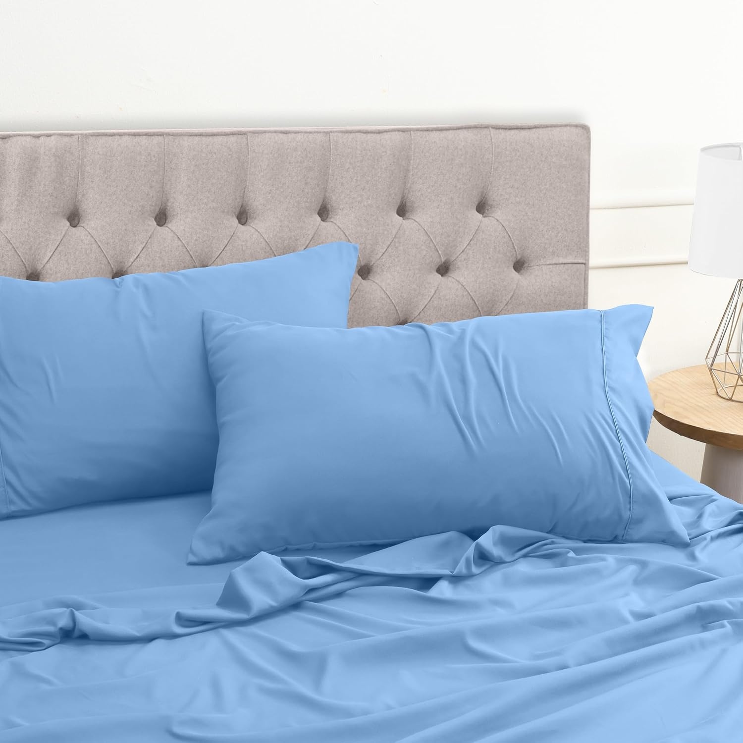 image:imageUtopia Bedding 4 Teilige Bettlaken Set 180x200cm BurgunderrotNiederlndisches Blau