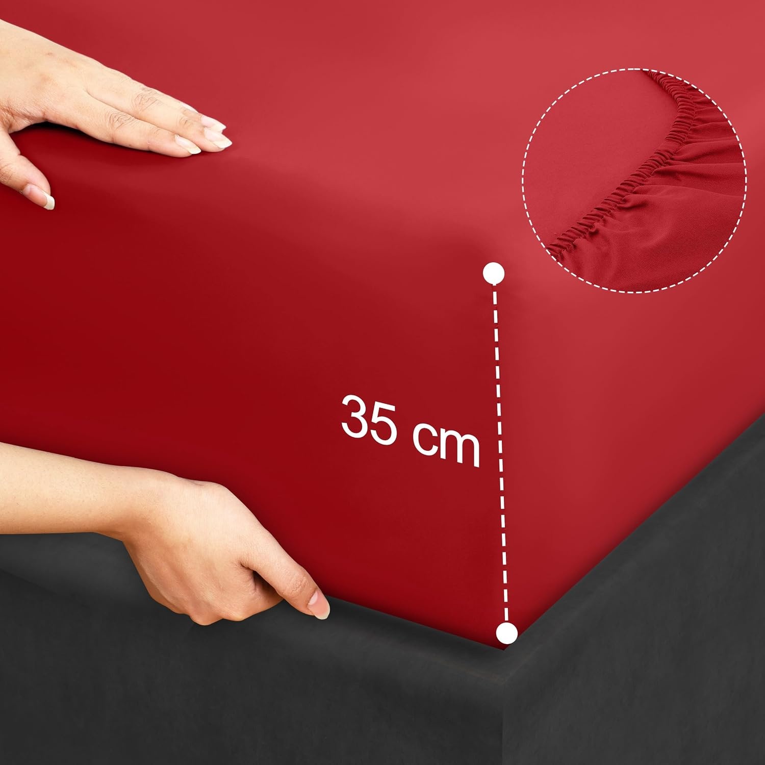 image:imageUtopia Bedding 4 Teilige Bettlaken Set 180x200cm BurgunderrotRot