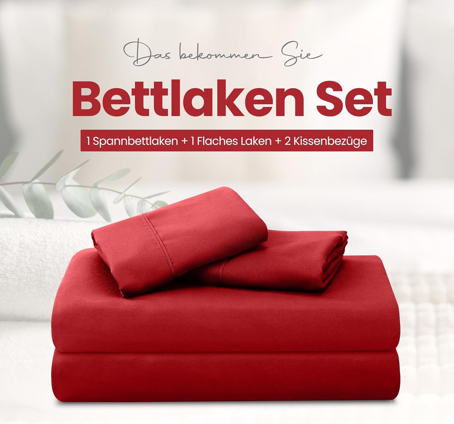 image:imageUtopia Bedding 4 Teilige Bettlaken Set 180x200cm BurgunderrotRot