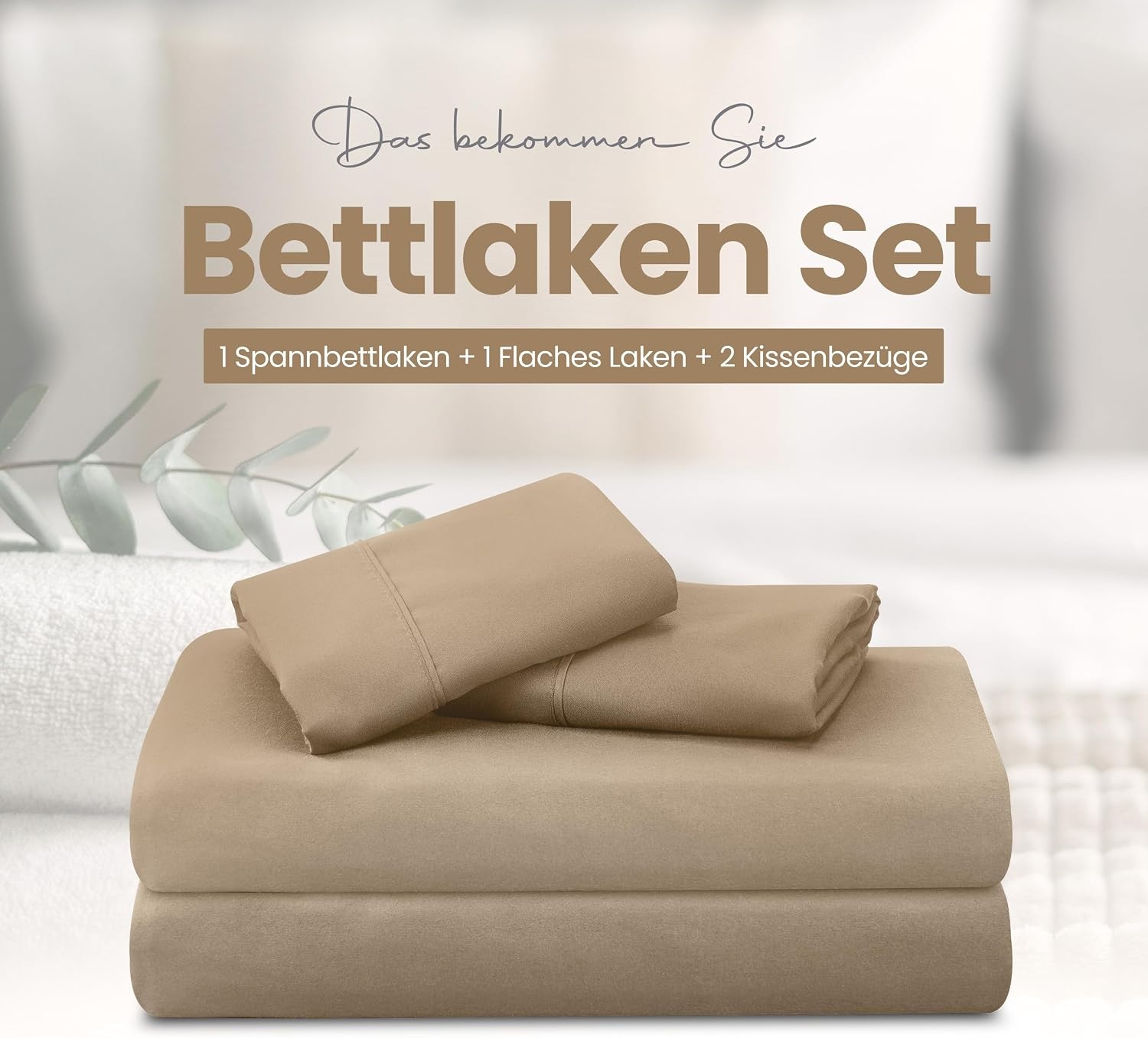image:imageUtopia Bedding 4 Teilige Bettlaken Set 180x200cm BurgunderrotSand