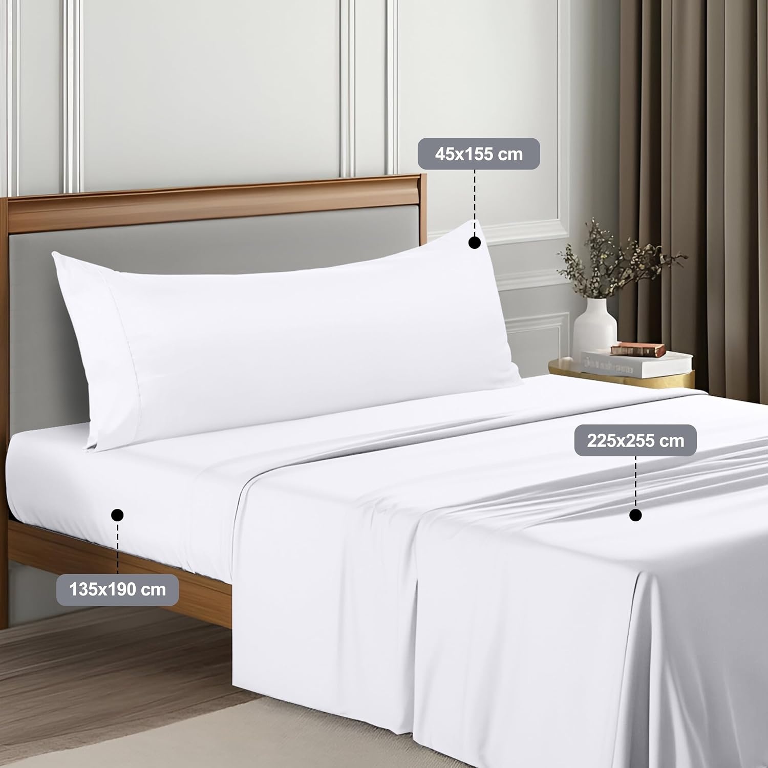 image:imageUtopia Bedding 4 Teilige Bettlaken Set 180x200cm BurgunderrotWei
