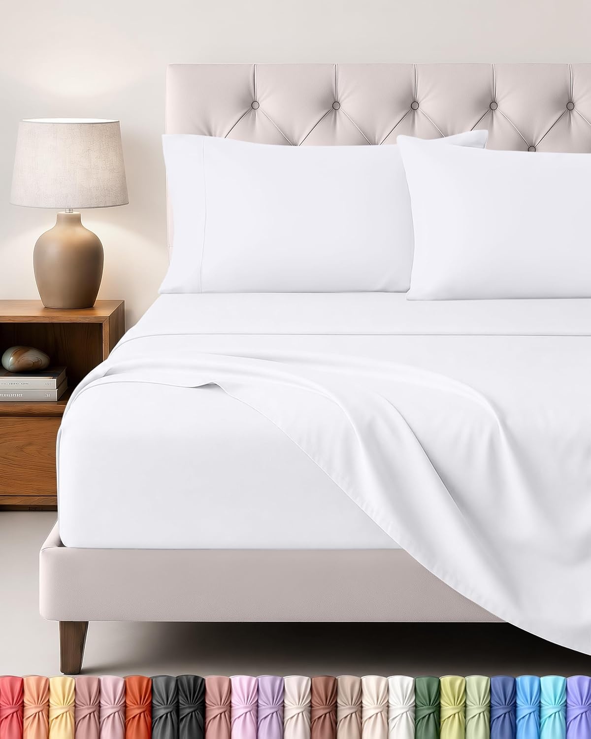 image:imageUtopia Bedding 4 Teilige Bettlaken Set 180x200cm BurgunderrotWei