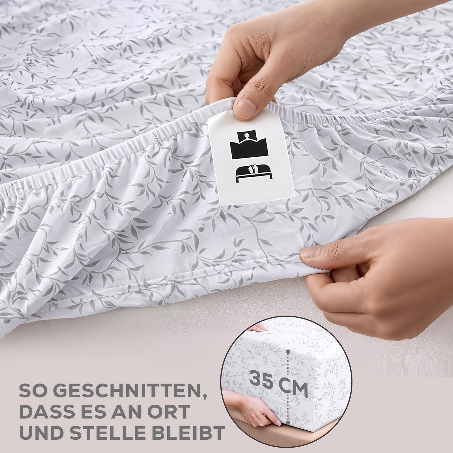 image:imageUtopia Bedding 4Teiliges Bedrucktes Bettlaken Set 135 x 190 cm Reben Grau PolyesterMikrofaser 1 Spannbetttuch 135x190 cm 1 Bettlaken 225x255 cm und 2 Kissenbezge 50x75 cm