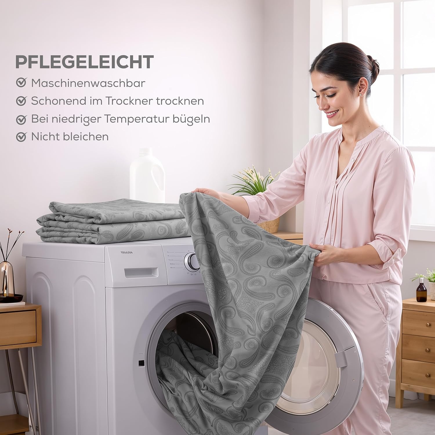 image:imageUtopia Bedding 4Teiliges Bedrucktes Bettlaken Set 150 x 200 cm Paisley Grau PolyesterMikrofaser 1 Spannbetttuch 150x200 cm 1 Bettlaken 266x259 cm und 2 Kissenbezge 50x75 cm