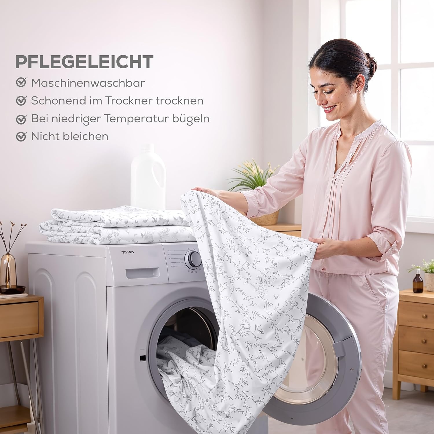 image:imageUtopia Bedding 4Teiliges Bedrucktes Bettlaken Set 150 x 200 cm Reben Grau PolyesterMikrofaser 1 Spannbetttuch 150x200 cm 1 Bettlaken 266x259 cm und 2 Kissenbezge 50x75 cm