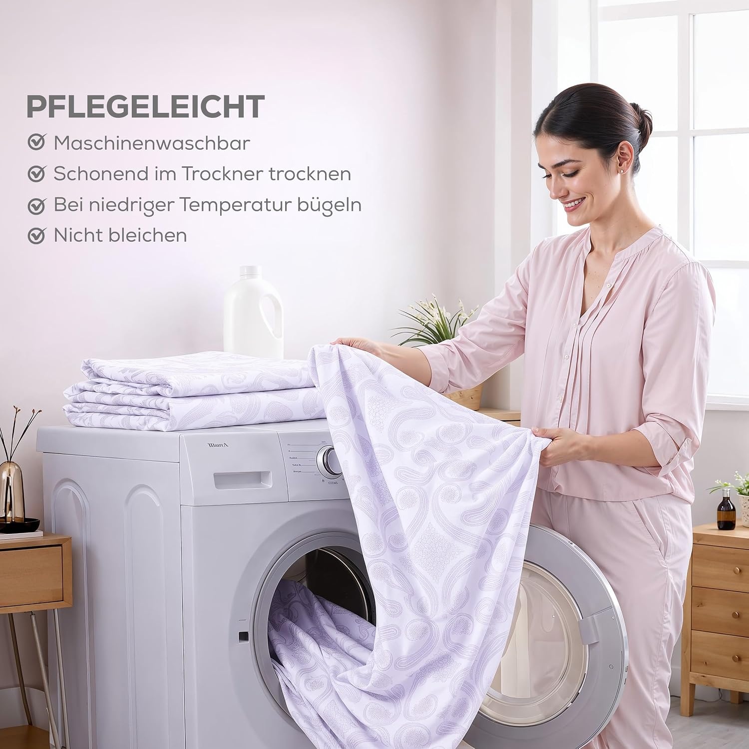 image:imageUtopia Bedding 4Teiliges Bedrucktes Bettlaken Set 180 x 200 cm Paisley Lavendel PolyesterMikrofaser 1 Spannbetttuch 180x200 cm 1 Bettlaken 270x290 cm und 2 Kissenbezge 50x75 cm