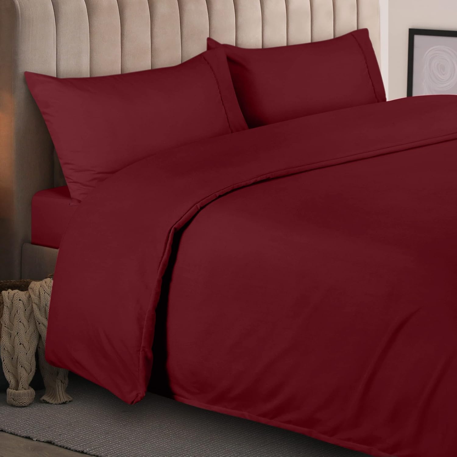 image:imageUtopia Bedding 4teilig Bettwschesets BeigeBordeaux