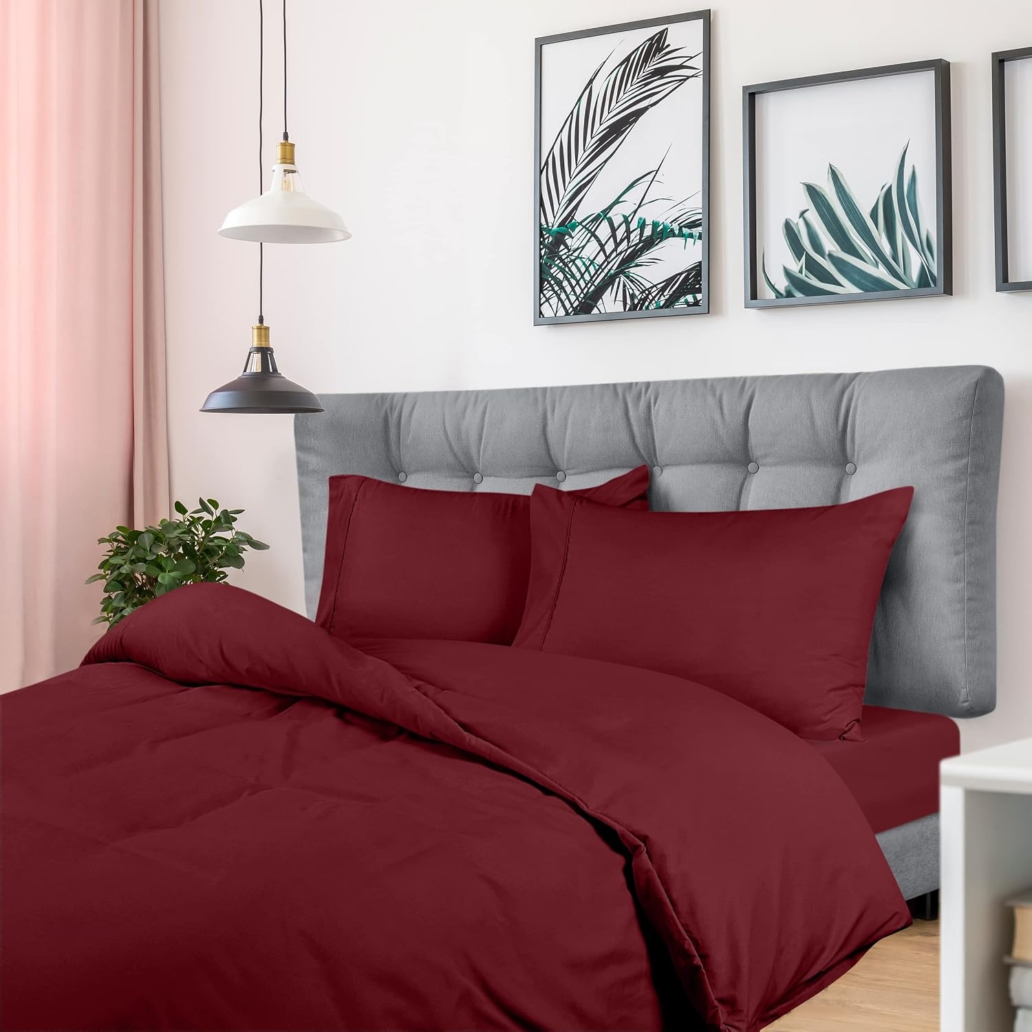 image:imageUtopia Bedding 4teilig Bettwschesets BeigeBordeaux