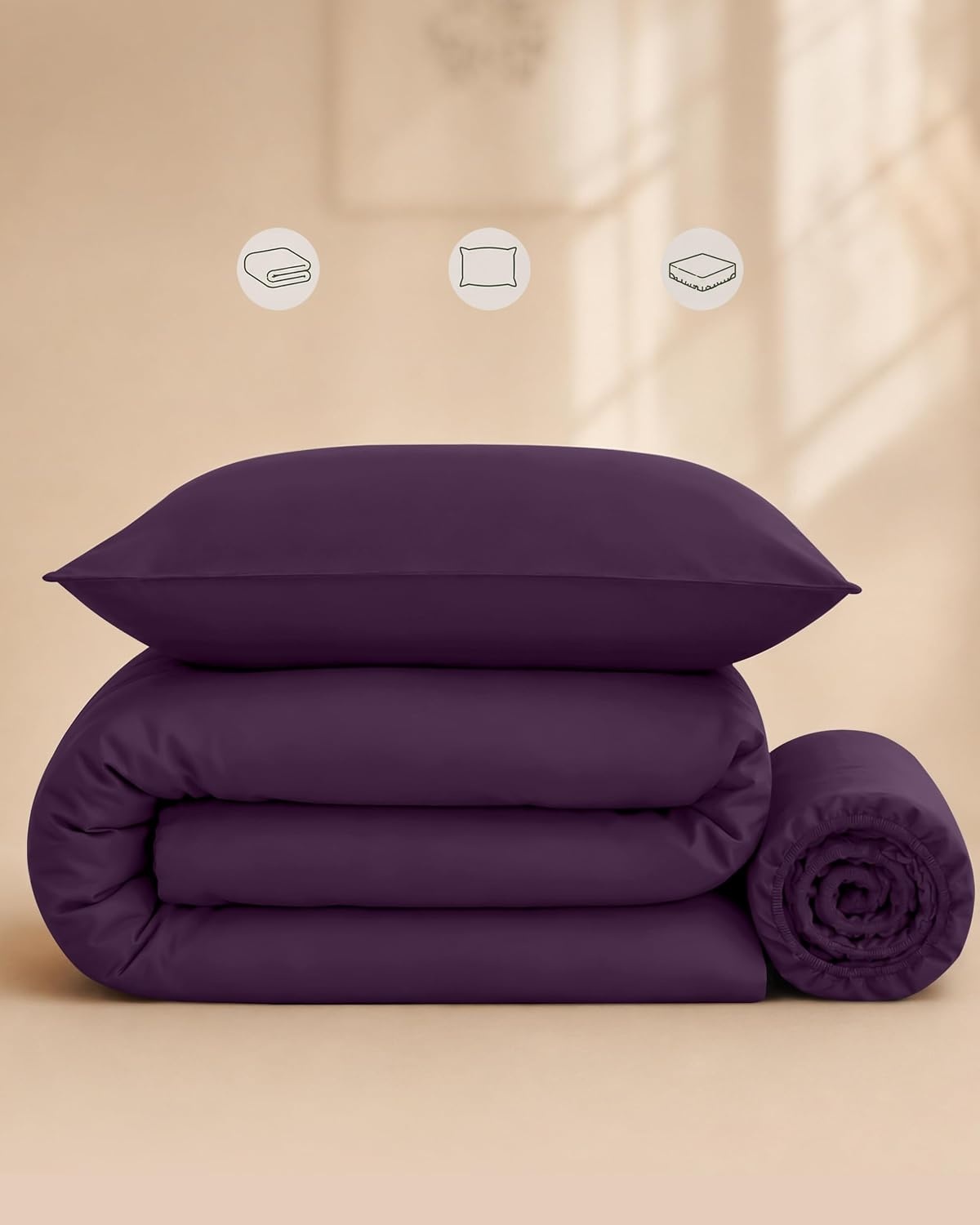 image:imageUtopia Bedding 4teilig Bettwschesets BeigeLila