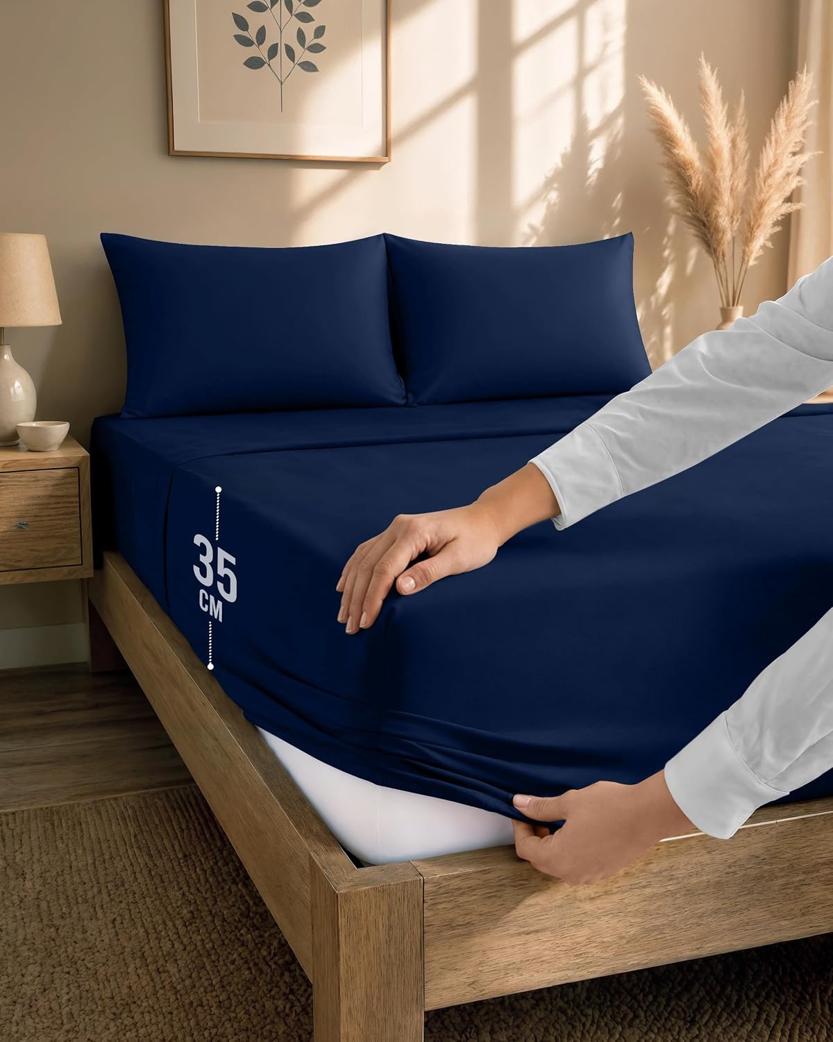 image:imageUtopia Bedding 4teilig Bettwschesets BeigeMarine Blau