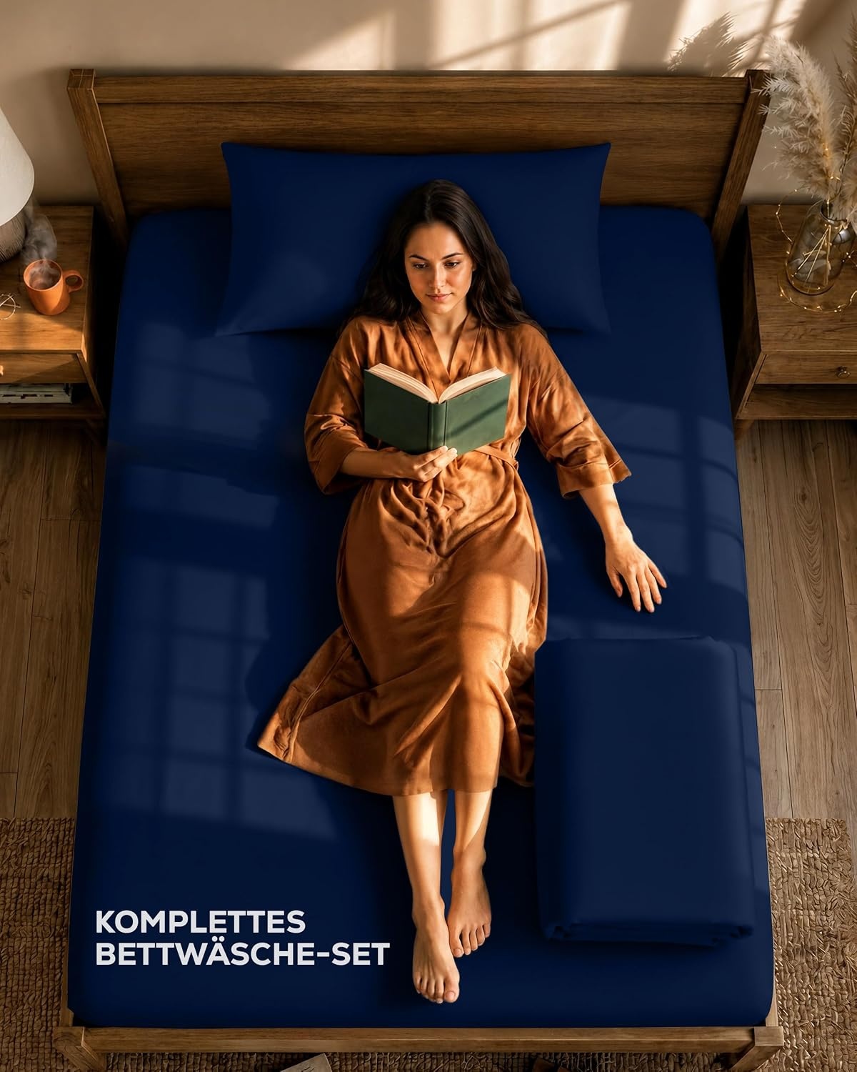 image:imageUtopia Bedding 4teilig Bettwschesets BeigeMarineblau
