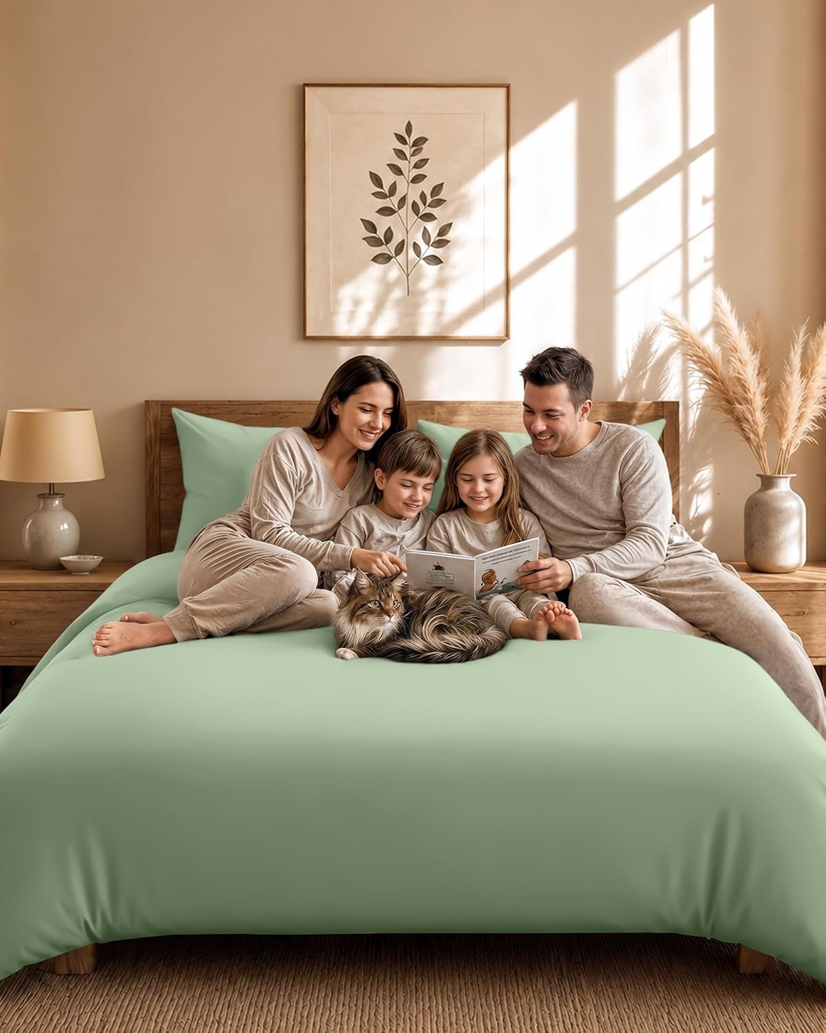 image:imageUtopia Bedding 4teilig Bettwschesets BeigeSalbeigrn