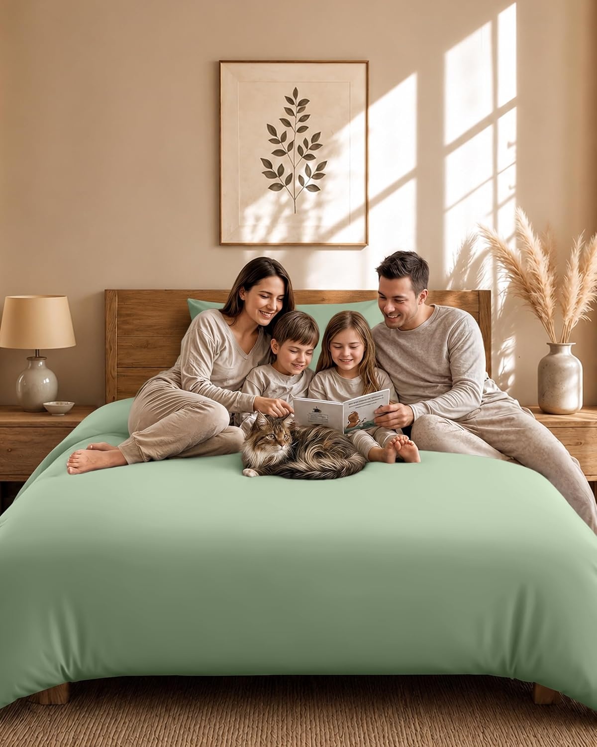 image:imageUtopia Bedding 4teilig Bettwschesets BeigeSalbeigrn