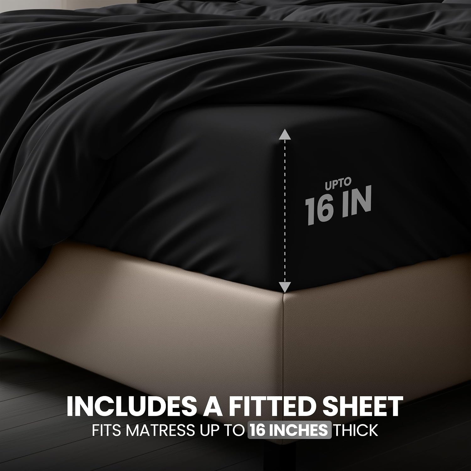image:imageUtopia Bedding 4teilig Bettwschesets BeigeSchwarz