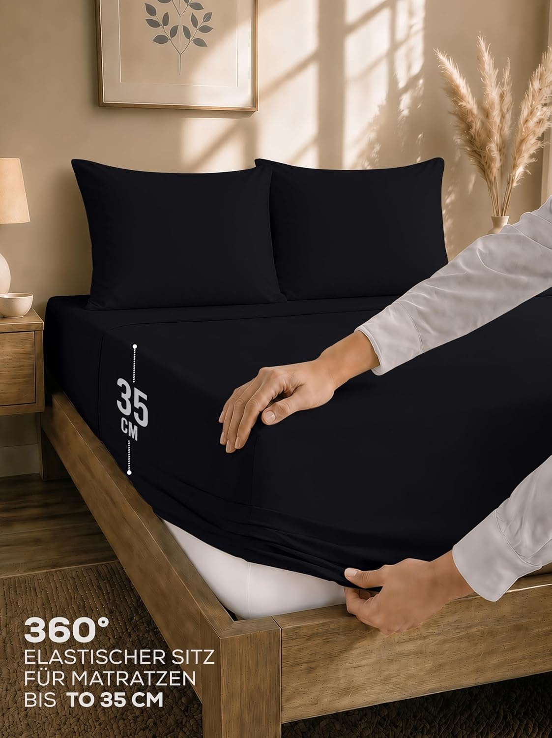 image:imageUtopia Bedding 4teilig Bettwschesets BeigeSchwarz
