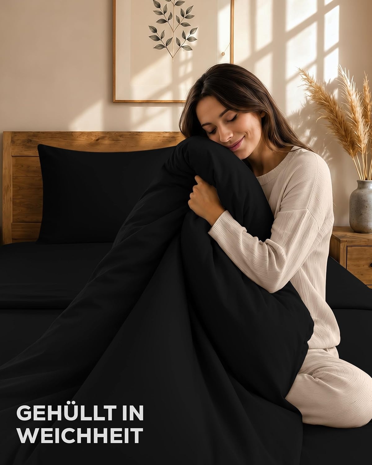 image:imageUtopia Bedding 4teilig Bettwschesets BeigeSchwarz