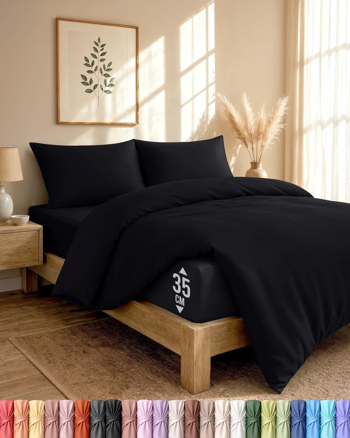 image:imageUtopia Bedding 4teilig Bettwschesets BeigeSchwarz