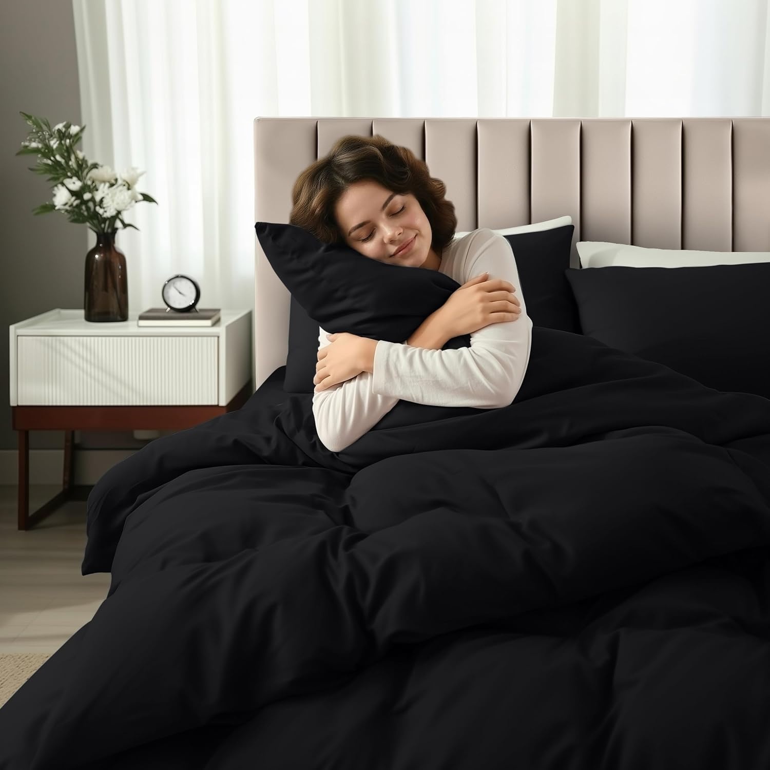 image:imageUtopia Bedding 4teilig Bettwschesets BeigeSchwarz