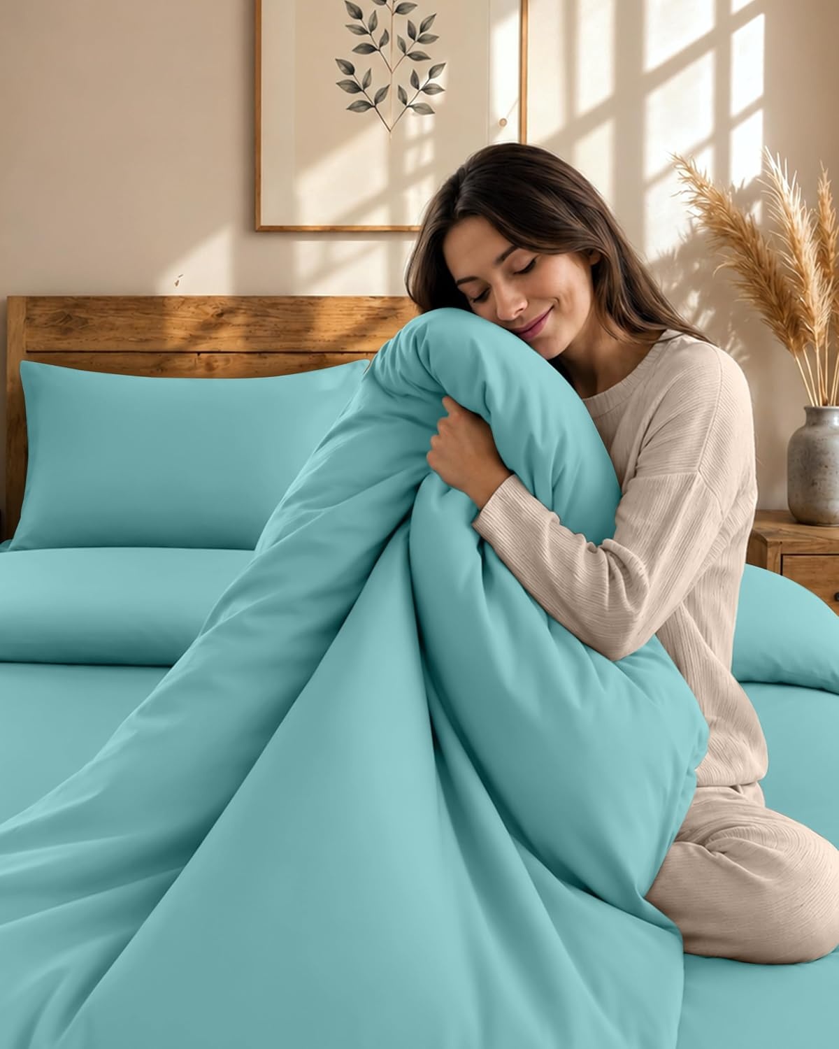image:imageUtopia Bedding 4teilig Bettwschesets BeigeSpa Blau