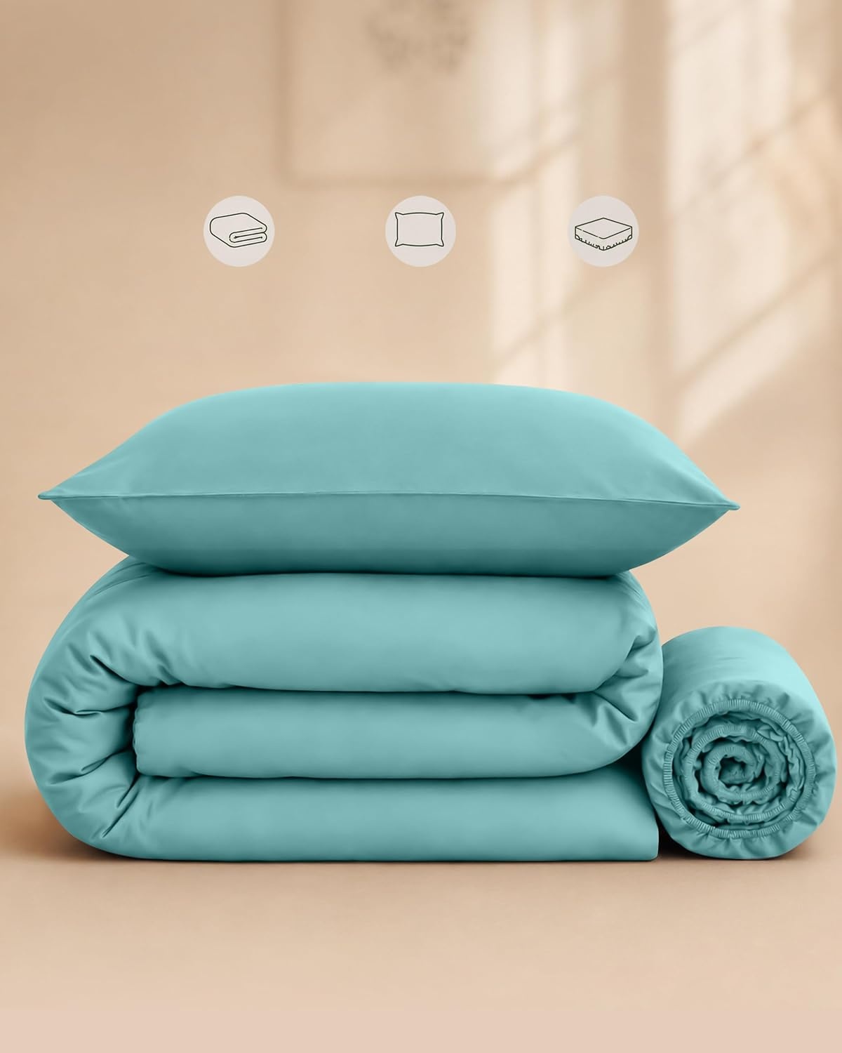 image:imageUtopia Bedding 4teilig Bettwschesets BeigeSpa Blau
