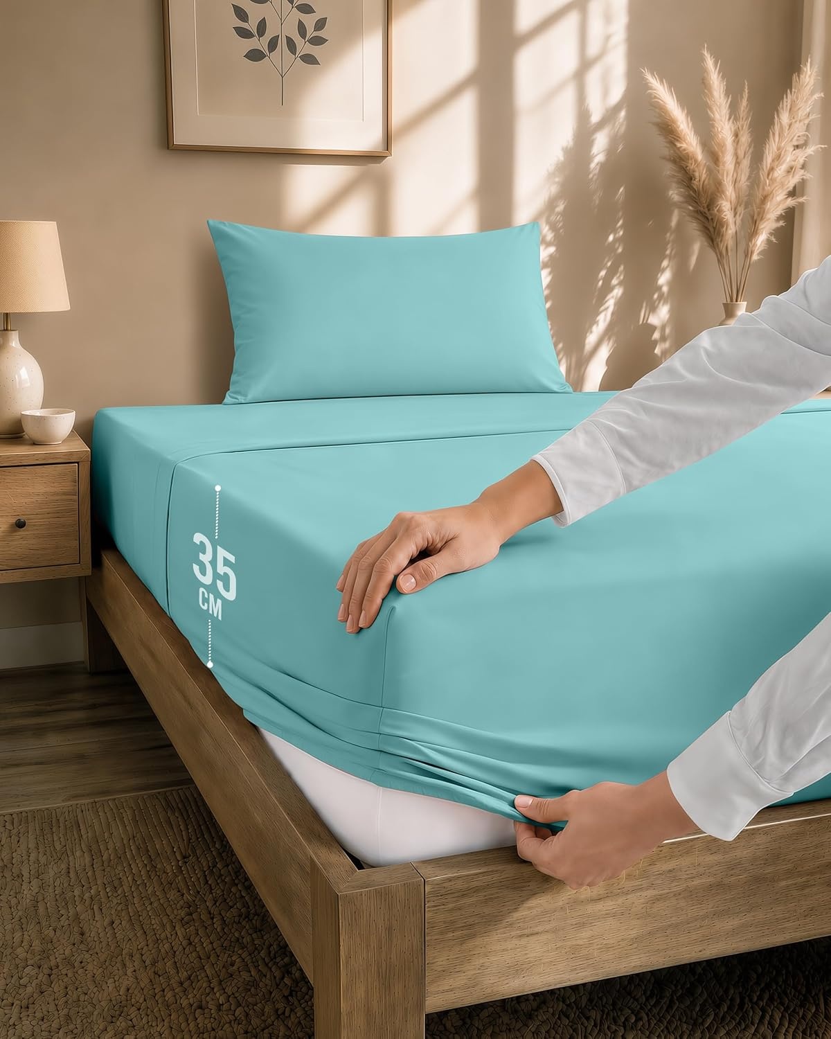 image:imageUtopia Bedding 4teilig Bettwschesets BeigeSpa Blau