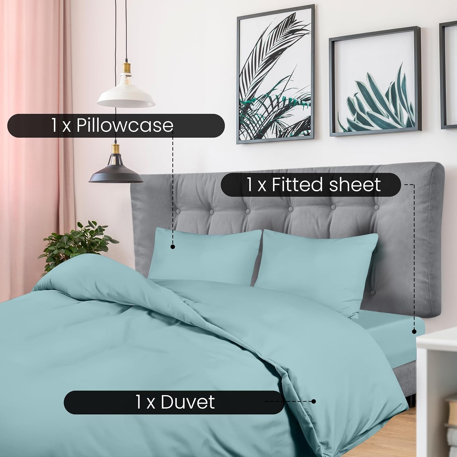 image:imageUtopia Bedding 4teilig Bettwschesets BeigeSpa Blue