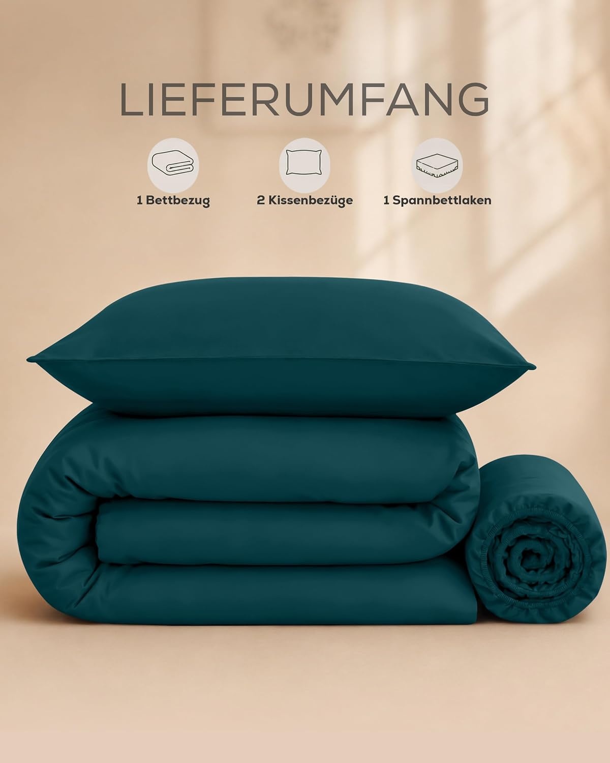 image:imageUtopia Bedding 4teilig Bettwschesets BeigeTrkis