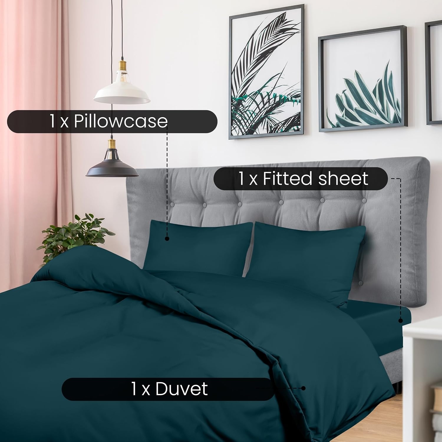 image:imageUtopia Bedding 4teilig Bettwschesets BeigeTrkis