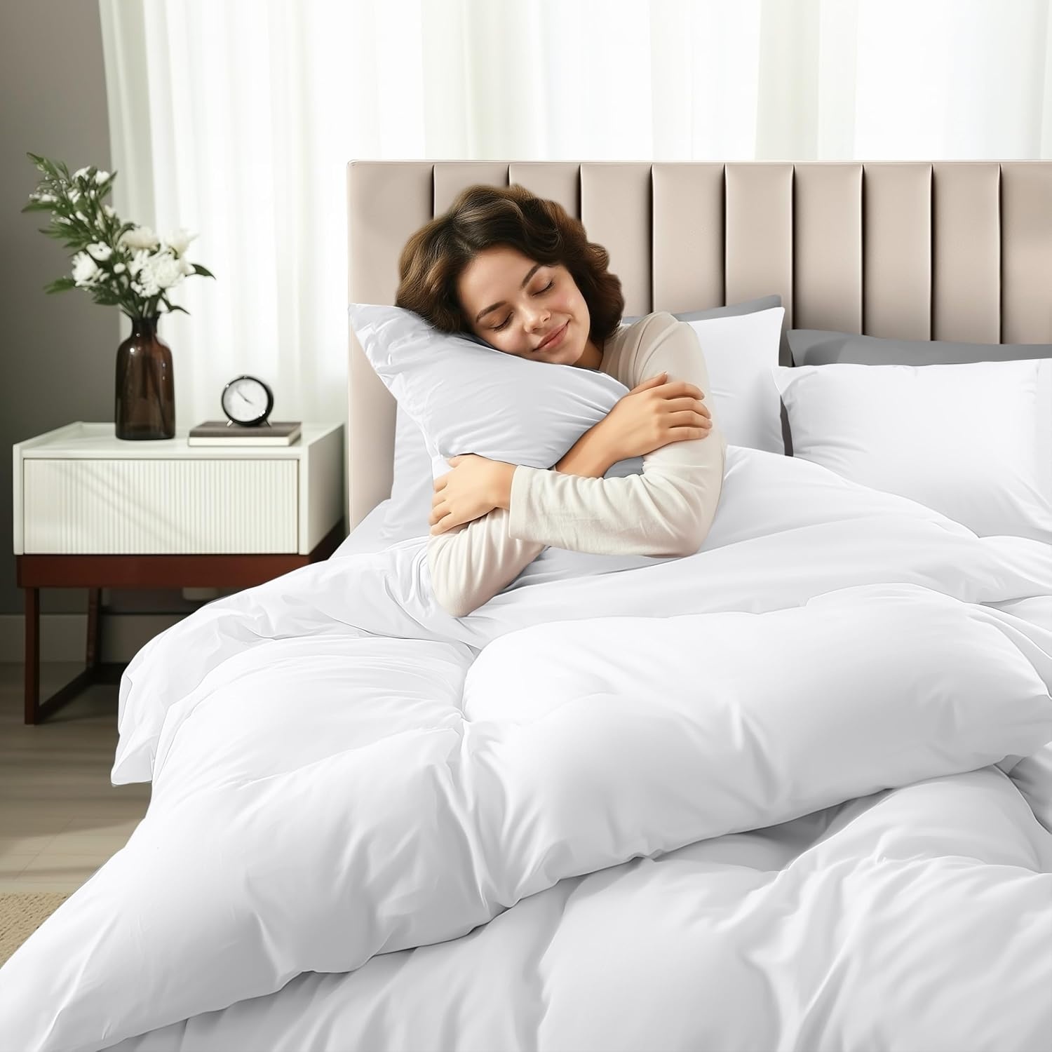 image:imageUtopia Bedding 4teilig Bettwschesets BeigeWei