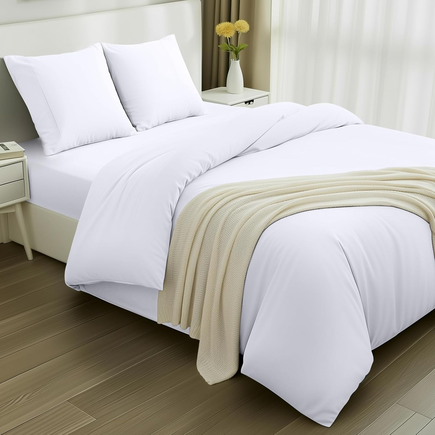 image:imageUtopia Bedding 4teilig Bettwschesets BeigeWei