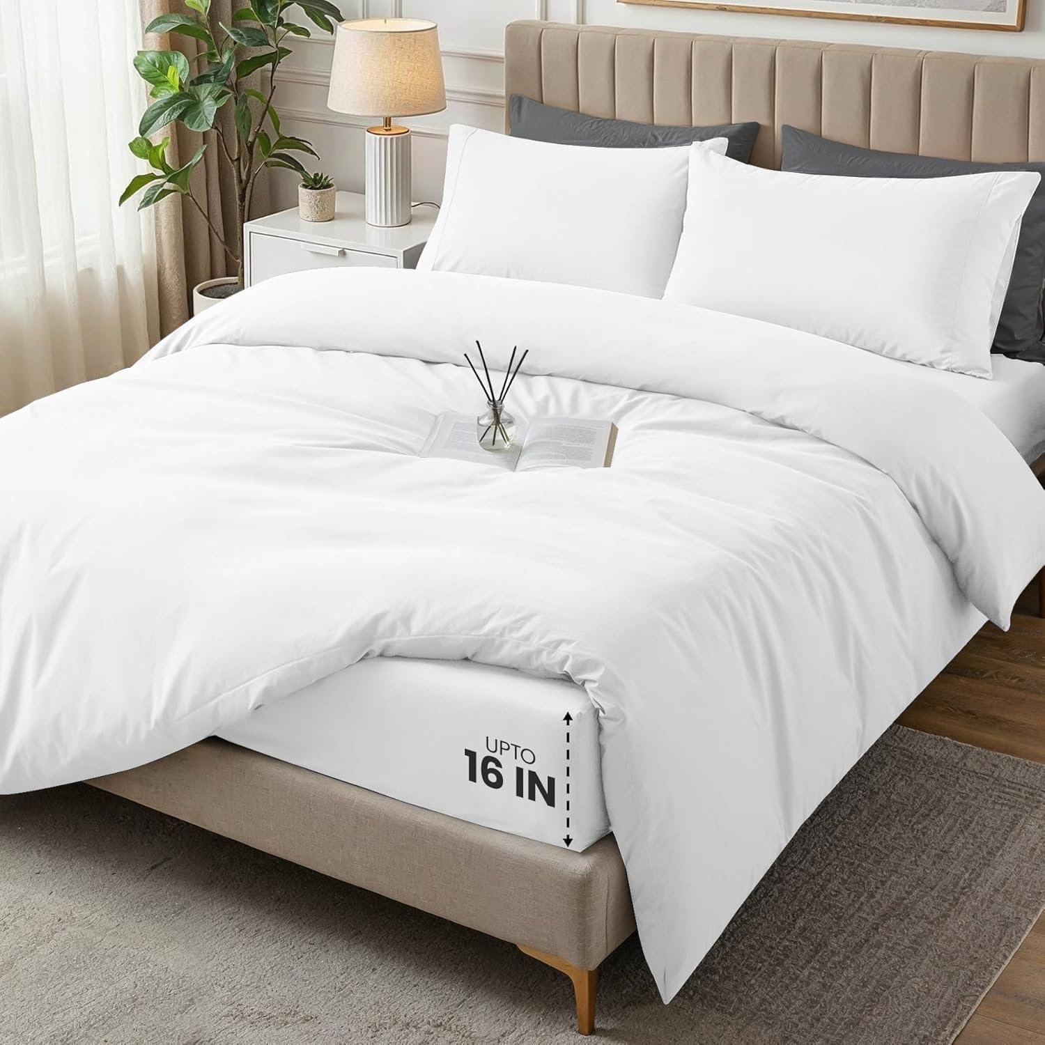 image:imageUtopia Bedding 4teilig Bettwschesets BeigeWei