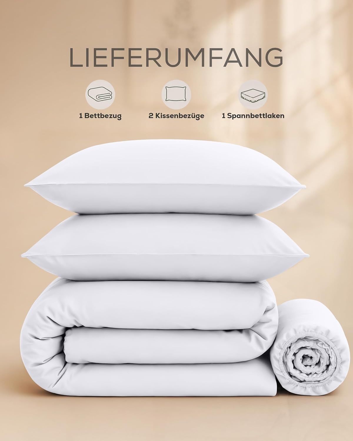 image:imageUtopia Bedding 4teilig Bettwschesets BeigeWei