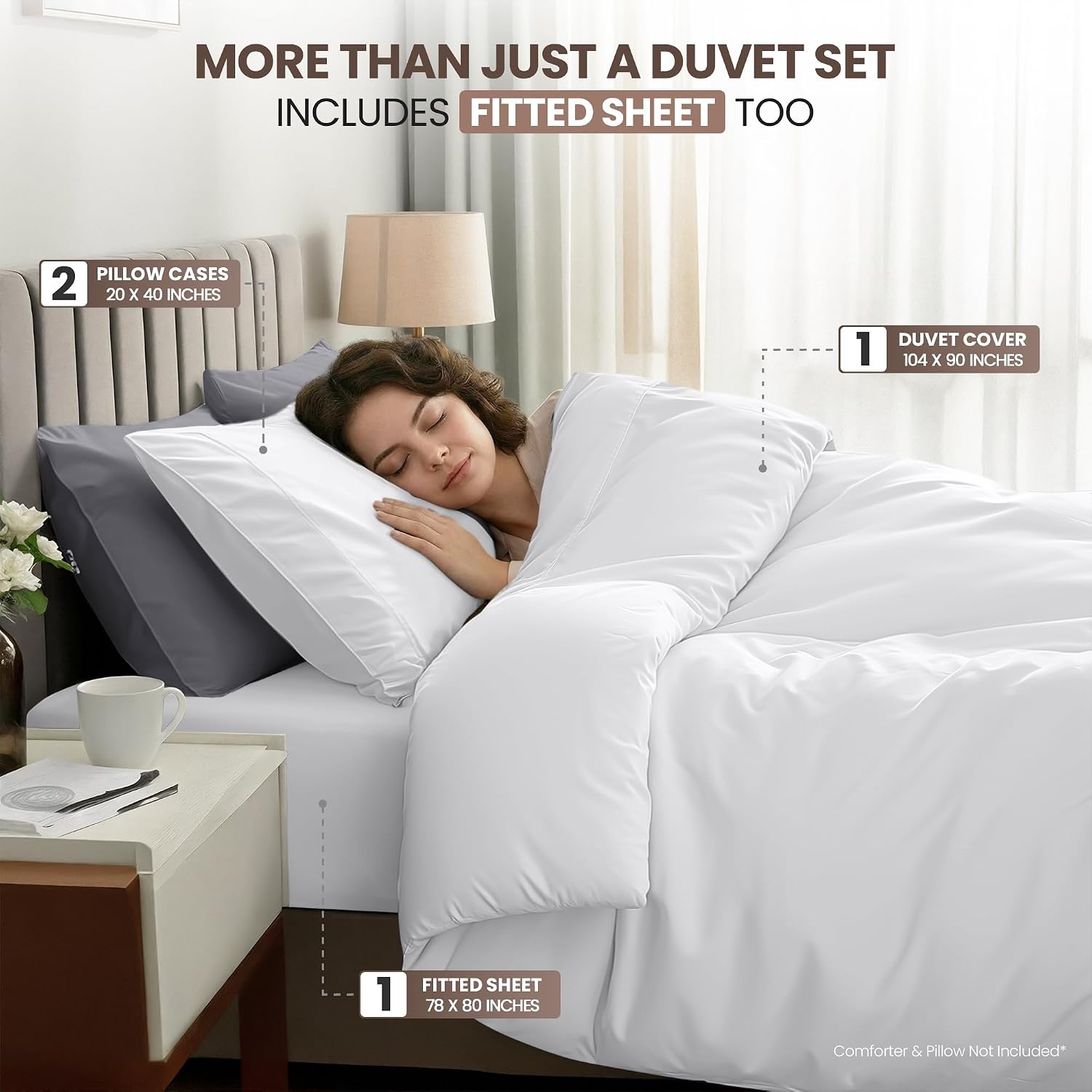 image:imageUtopia Bedding 4teilig Bettwschesets BeigeWei