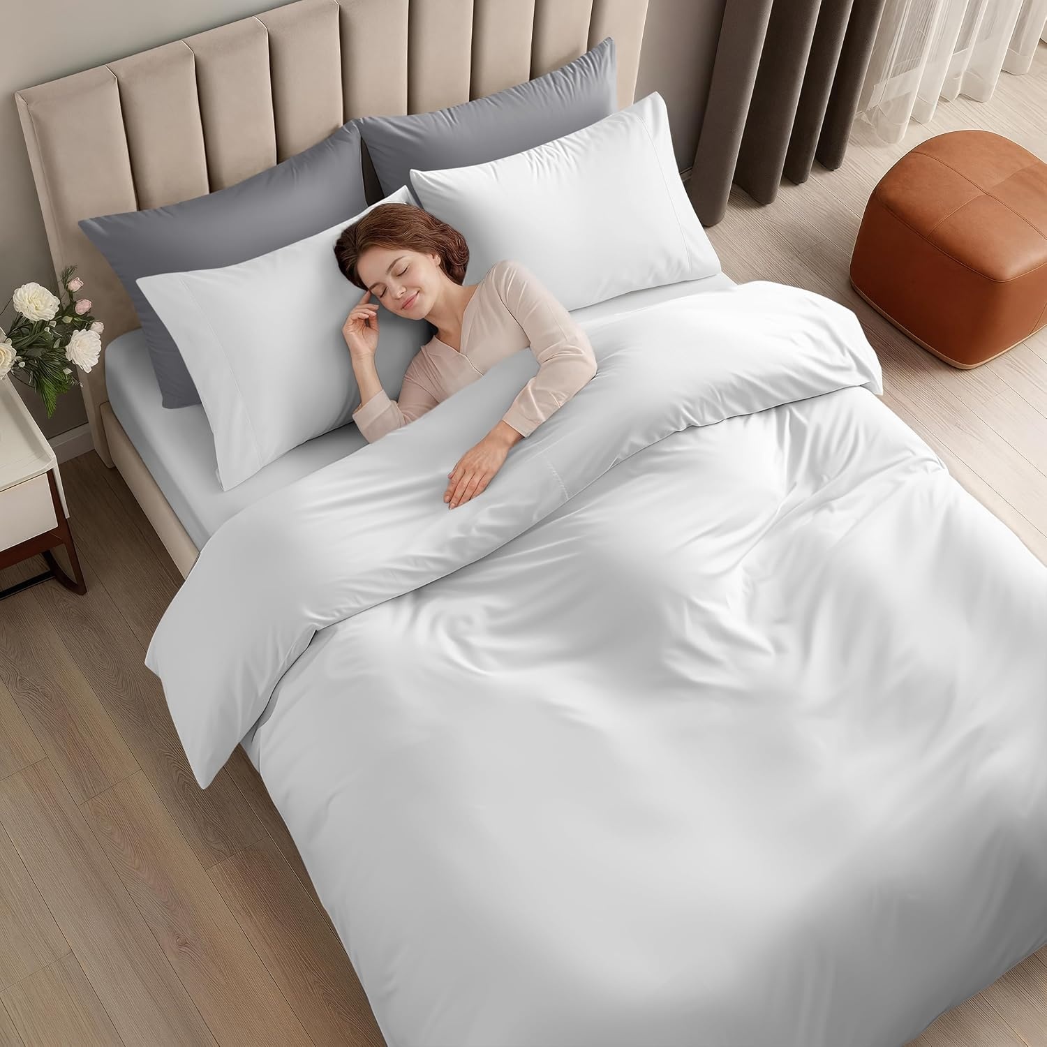 image:imageUtopia Bedding 4teilig Bettwschesets BeigeWei