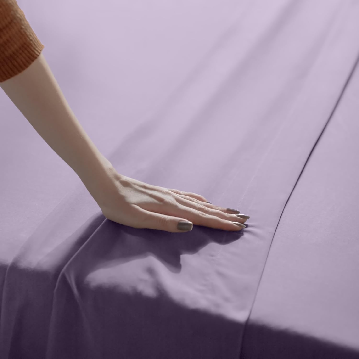 image:imageUtopia Bedding Bettlaken Set 3 Teilige Schwarz Polyester Mikrofaser OekoTex Zertifiziert Spannbettlaken 90x190 Bettlaken 167x243 1 Bestickten Kissenbezug 50x75Lavendel