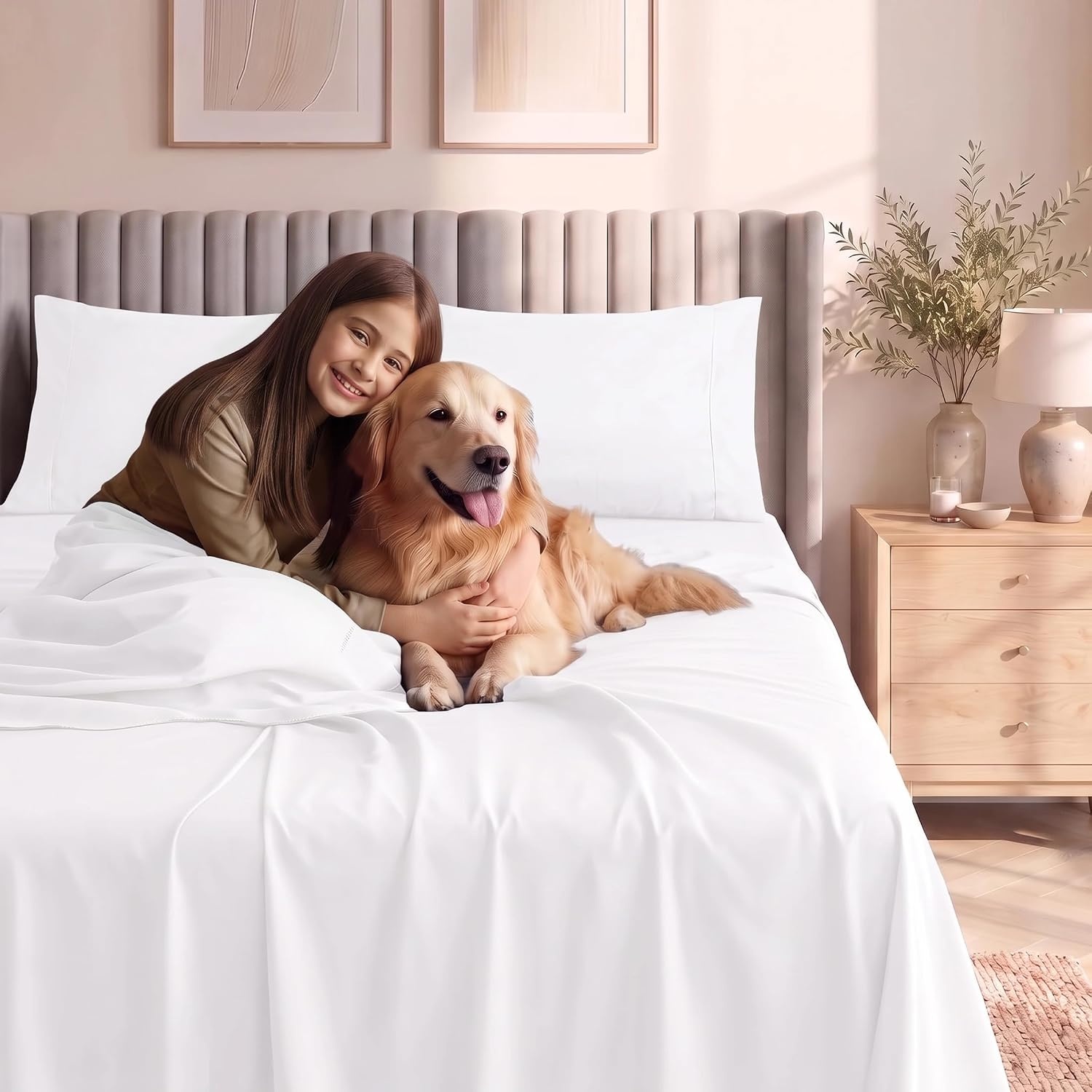 image:imageUtopia Bedding Bettlaken Set 3 Teilige Schwarz Polyester Mikrofaser OekoTex Zertifiziert Spannbettlaken 90x190 Bettlaken 167x243 1 Bestickten Kissenbezug 50x75WeissOpulenter Garten