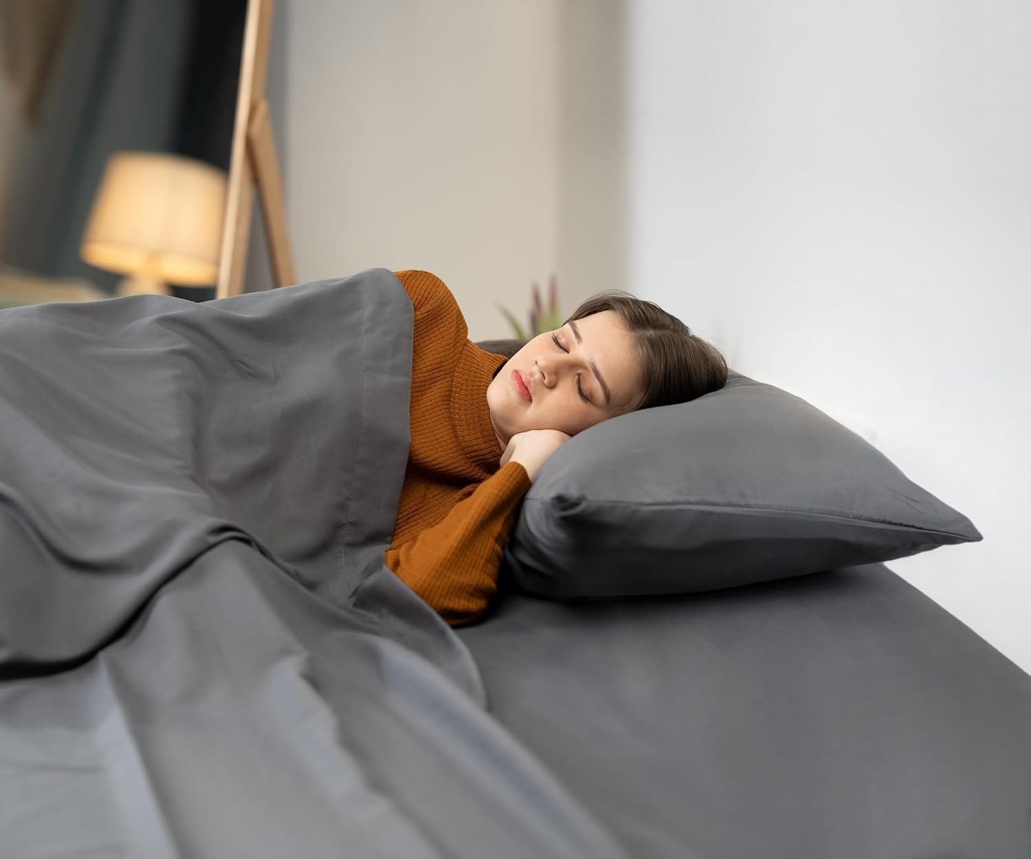 image:imageUtopia Bedding Bettlaken Set 3 Teilige Schwarz Polyester Mikrofaser OekoTex Zertifiziert Spannbettlaken 90x190 Bettlaken 167x243 1 Bestickten Kissenbezug 50x75Grau