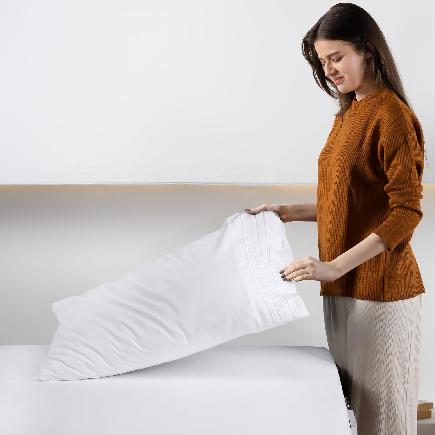 image:imageUtopia Bedding Bettlaken Set 3 Teilige Schwarz Polyester Mikrofaser OekoTex Zertifiziert Spannbettlaken 90x190 Bettlaken 167x243 1 Bestickten Kissenbezug 50x75Wei