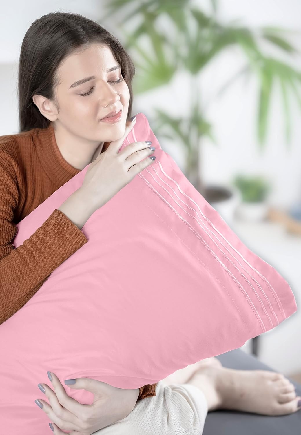 image:imageUtopia Bedding Bettlaken Set 3 Teilige Schwarz Polyester Mikrofaser OekoTex Zertifiziert Spannbettlaken 90x190 Bettlaken 167x243 1 Bestickten Kissenbezug 50x75Pink