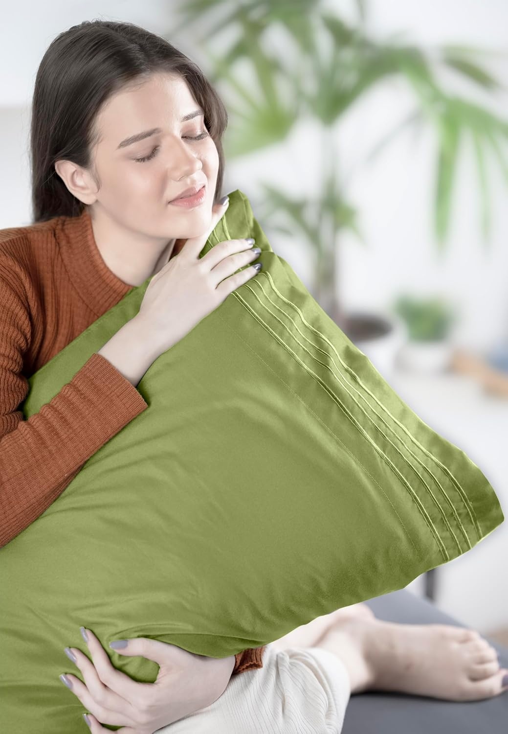 image:imageUtopia Bedding Bettlaken Set 3 Teilige Schwarz Polyester Mikrofaser OekoTex Zertifiziert Spannbettlaken 90x190 Bettlaken 167x243 1 Bestickten Kissenbezug 50x75OlivBlatt fr Mich Leaf It To Me