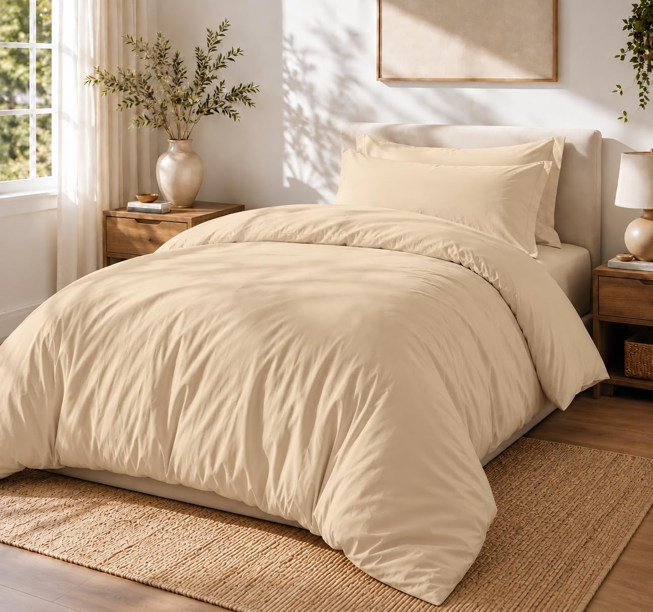 image:imageUtopia Bedding Bettwsche 135x200 cm 1 Kissenbezug 80x80 cm BlaugrnBeige