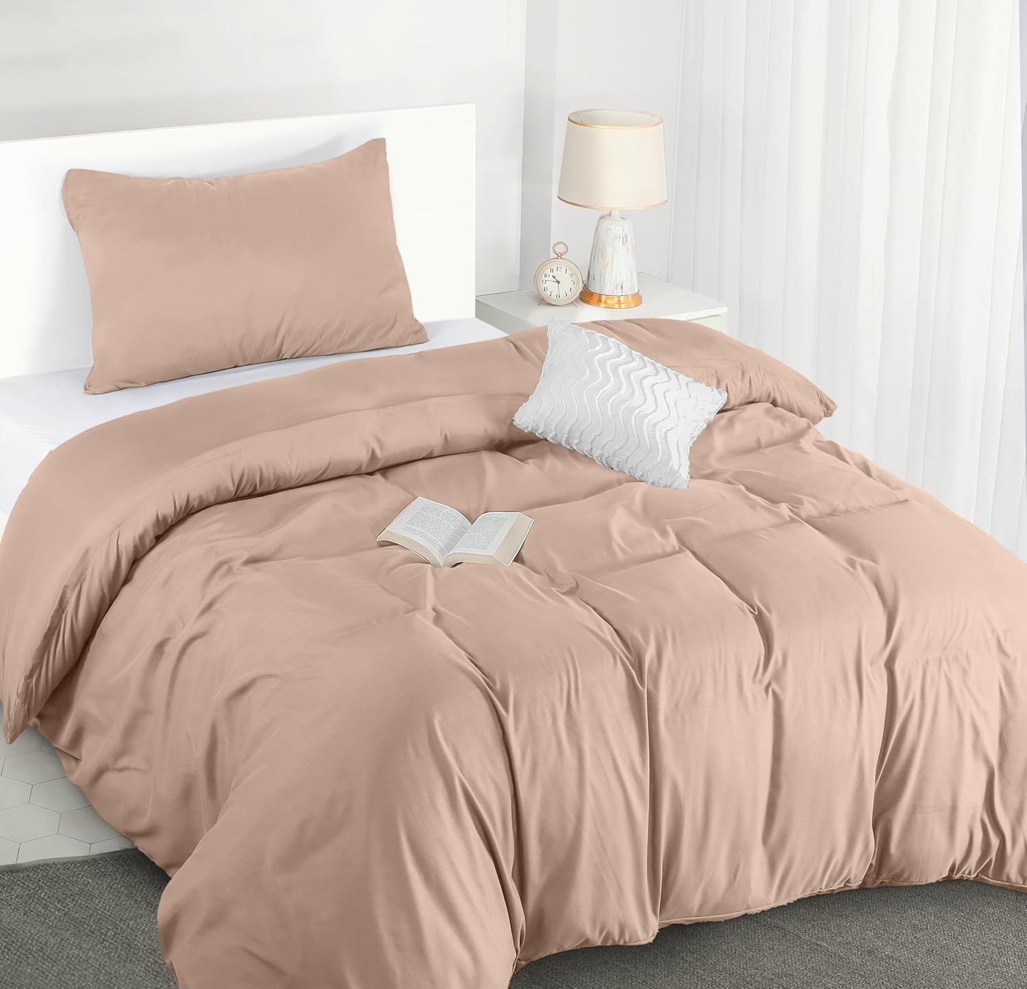 image:imageUtopia Bedding Bettwsche 135x200 cm 1 Kissenbezug 80x80 cm BlaugrnBeige