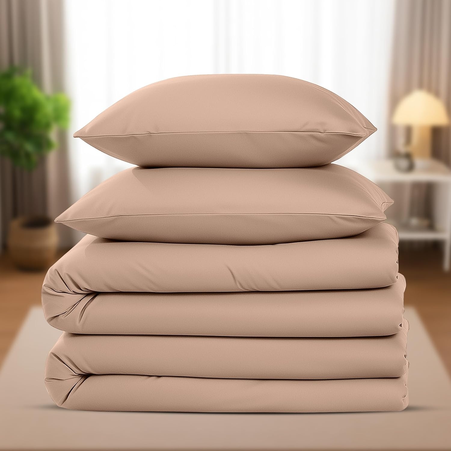 image:imageUtopia Bedding Bettwsche 135x200 cm 1 Kissenbezug 80x80 cm BlaugrnBeige