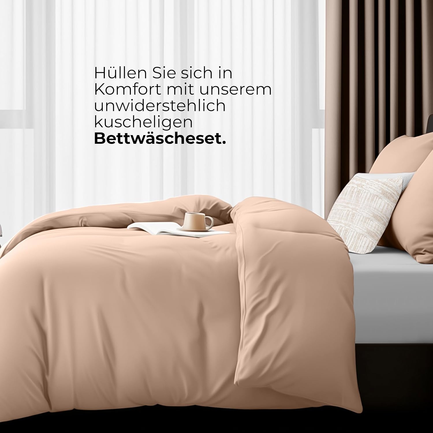 image:imageUtopia Bedding Bettwsche 135x200 cm 1 Kissenbezug 80x80 cm BlaugrnBeige