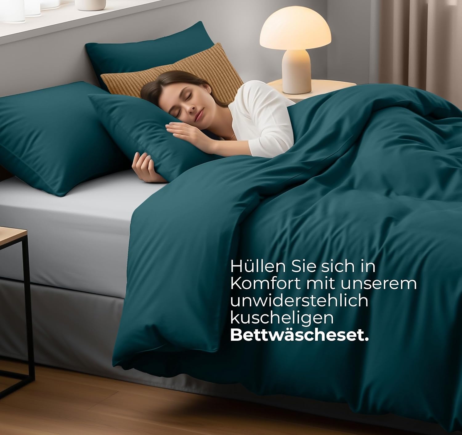 image:imageUtopia Bedding Bettwsche 135x200 cm 1 Kissenbezug 80x80 cm BlaugrnBlaugrn