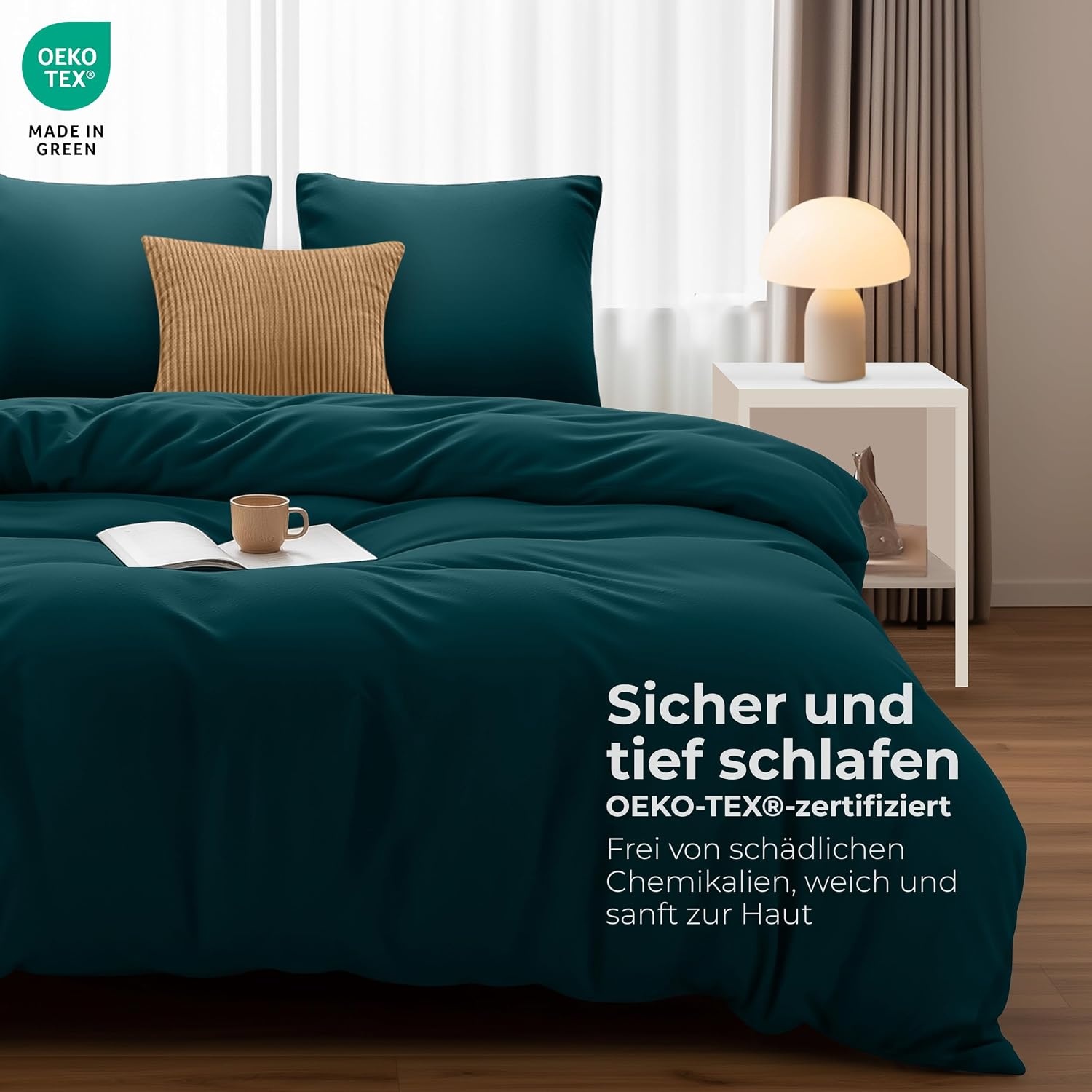 image:imageUtopia Bedding Bettwsche 135x200 cm 1 Kissenbezug 80x80 cm BlaugrnBlaugrn