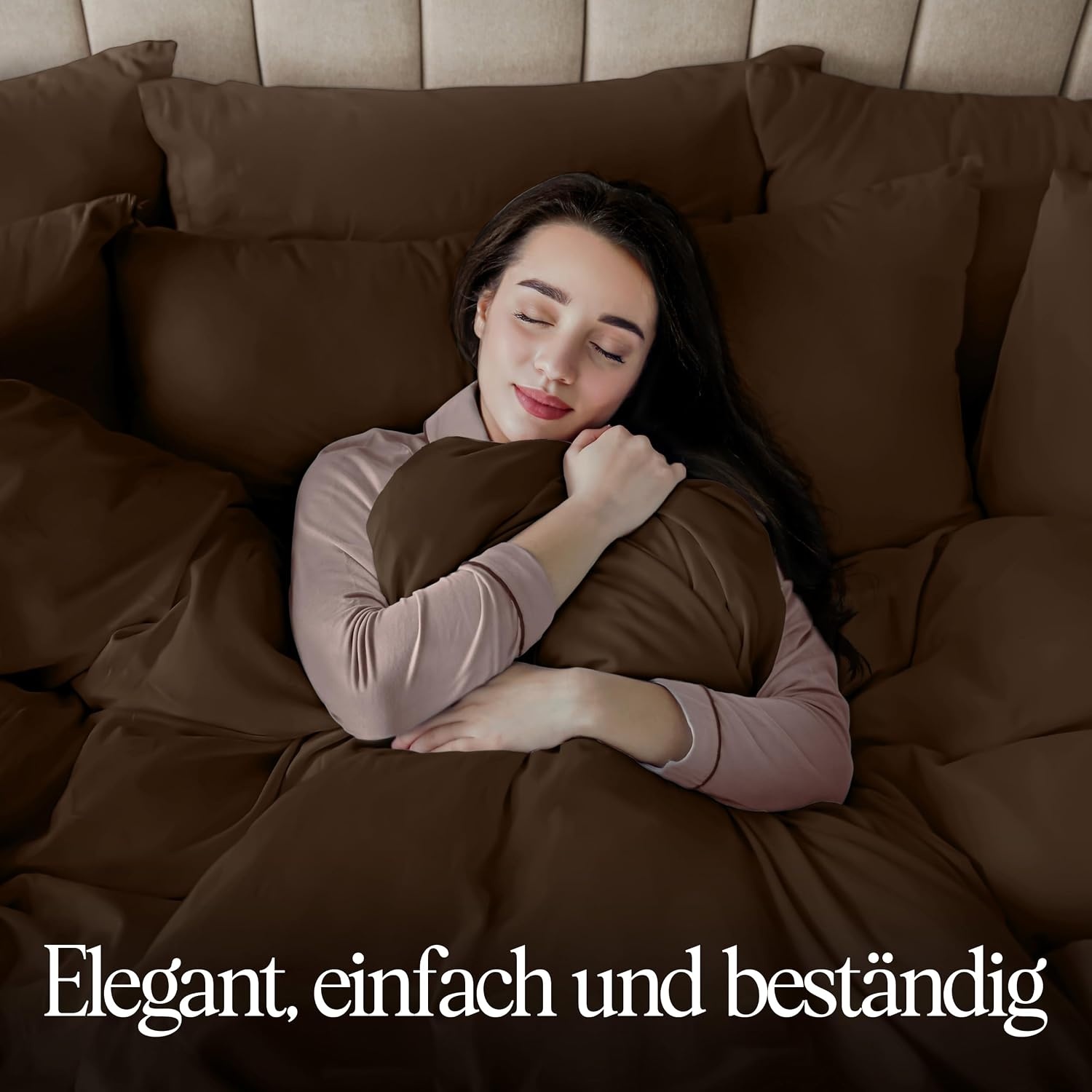 image:imageUtopia Bedding Bettwsche 135x200 cm 1 Kissenbezug 80x80 cm BlaugrnBraun