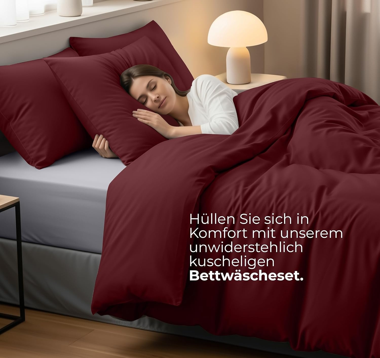 image:imageUtopia Bedding Bettwsche 135x200 cm 1 Kissenbezug 80x80 cm BlaugrnBurgund