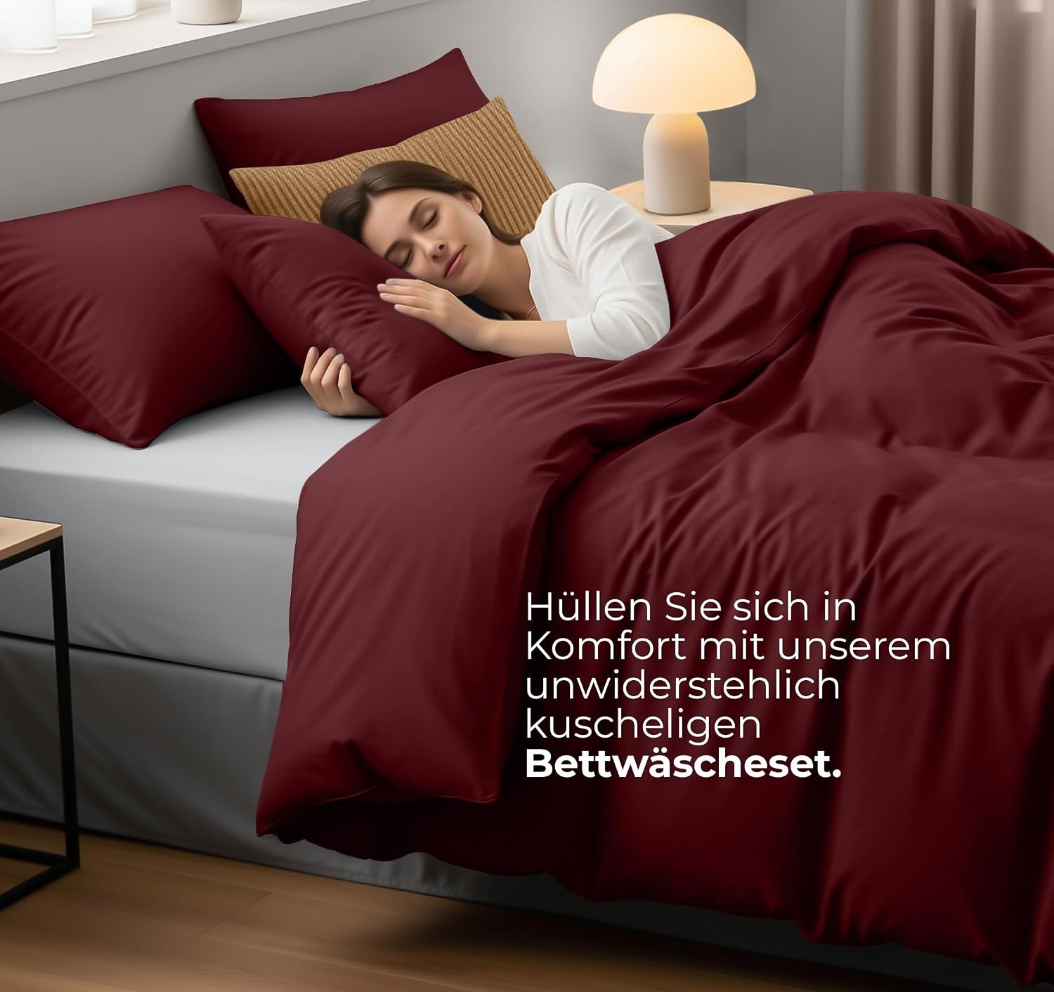 image:imageUtopia Bedding Bettwsche 135x200 cm 1 Kissenbezug 80x80 cm BlaugrnBurgund