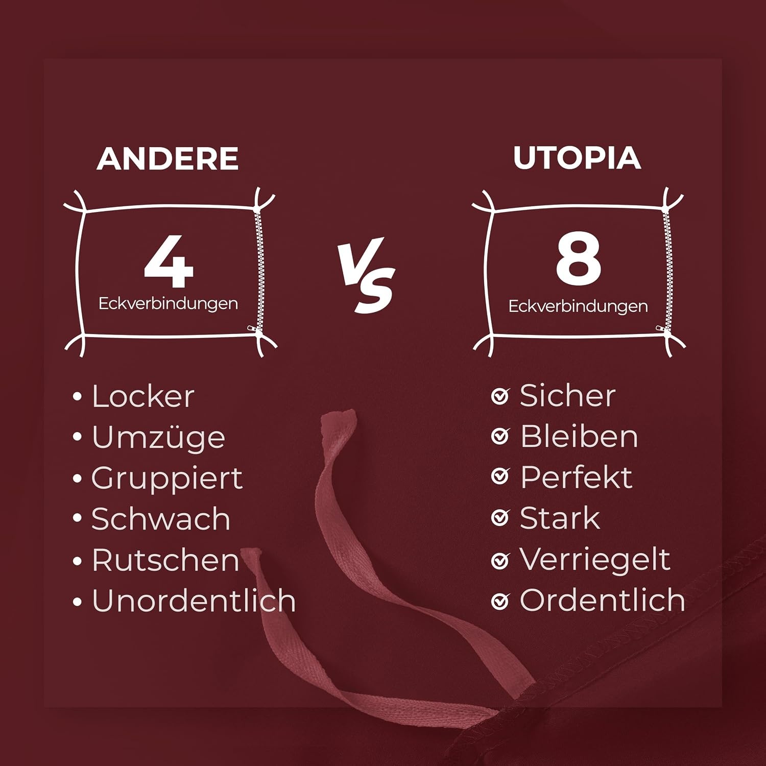 image:imageUtopia Bedding Bettwsche 135x200 cm 1 Kissenbezug 80x80 cm BlaugrnBurgund